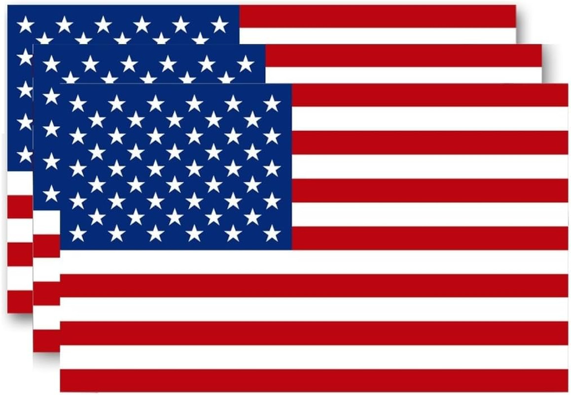 Reflective American Flag Stickers – 3-Pack, 5X3 Inches – Durable & Waterproof De
