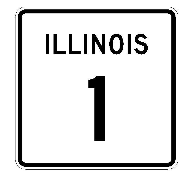 Illinois State Route 1 Sticker R4298 Highway Sign Road Sign YOU CHOOSE SIZE
