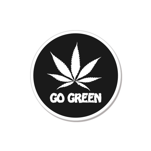 Go Green Weed Pot Smoke Marijuana Joke Funny car bumper sticker decal 4″ x 4″