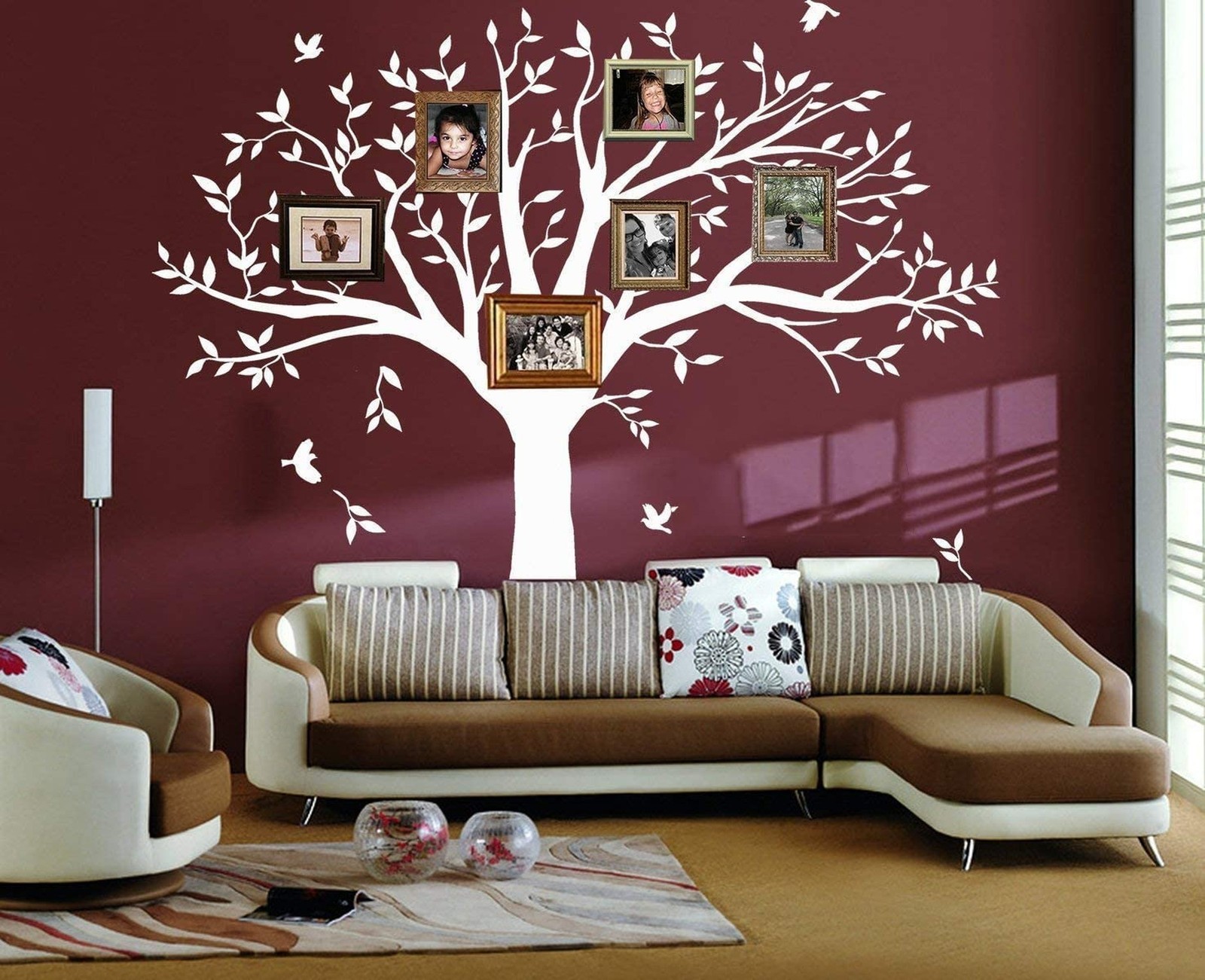 Giant Family Tree Wall Decals Photo Tree Wall Decals with Birds Wall Stickers…
