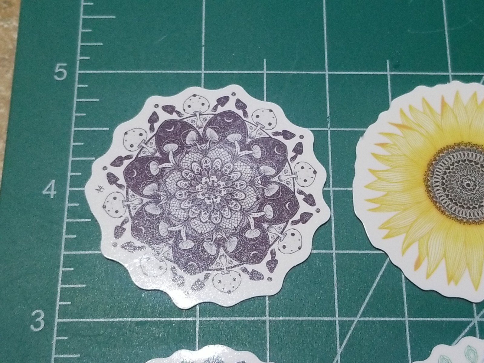 Set Of 6 Mandala Vinyl Decal Stickers Waterproof. 1 3/4″ Round. Lot 1
