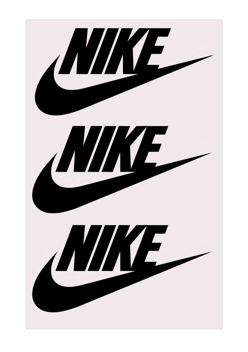 3 Nike 2″ inch wide swoosh logo Heat Transfer Vinyl HTV Iron On