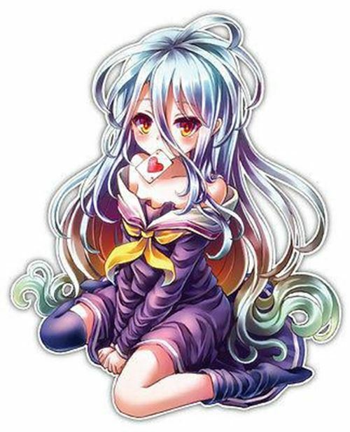 No Game No Life Shiro Anime Car Window Bike JDM Decal Sticker 001