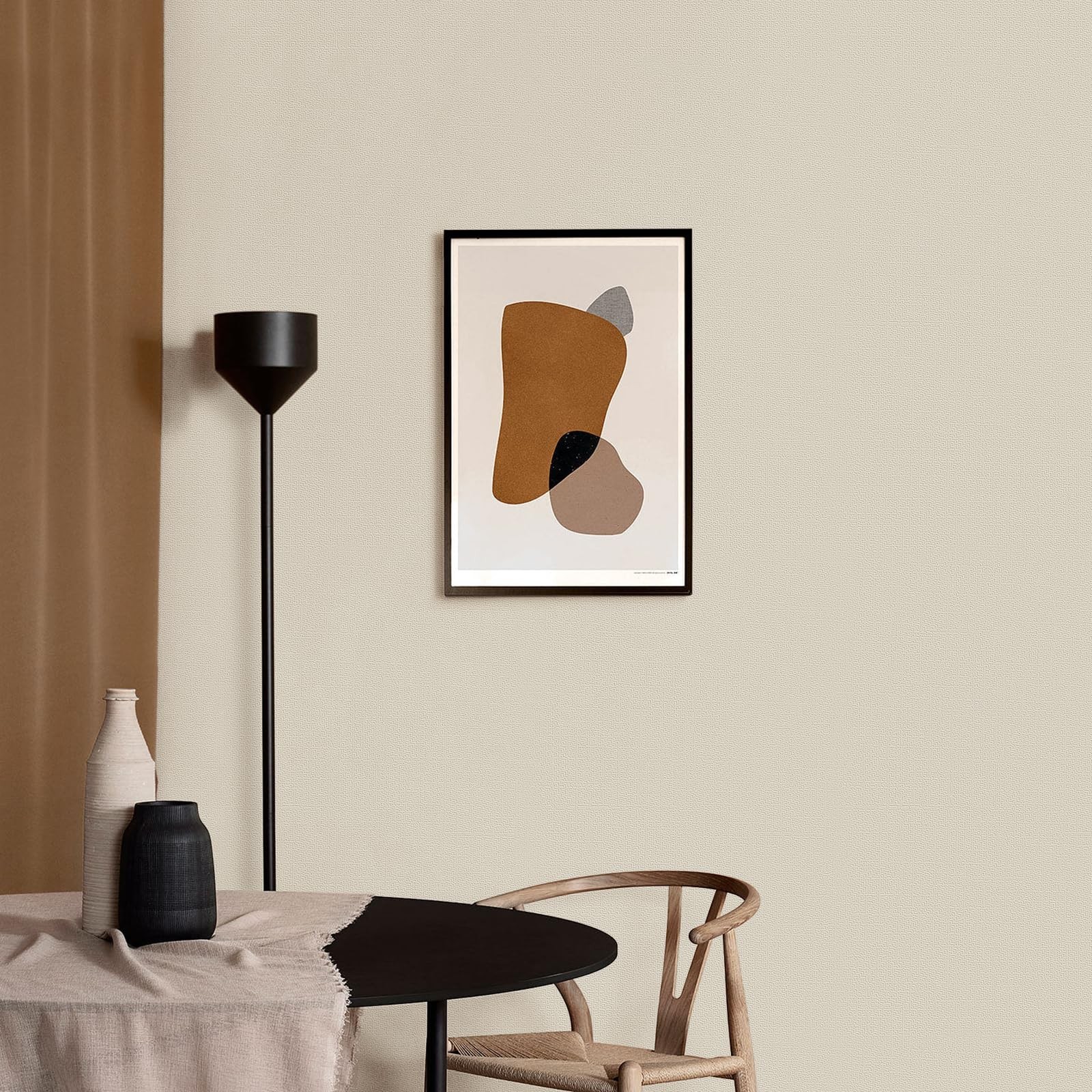 Amiya Cream Peel and Stick Wallpaper Solid Color Textured Contact Paper Pure …