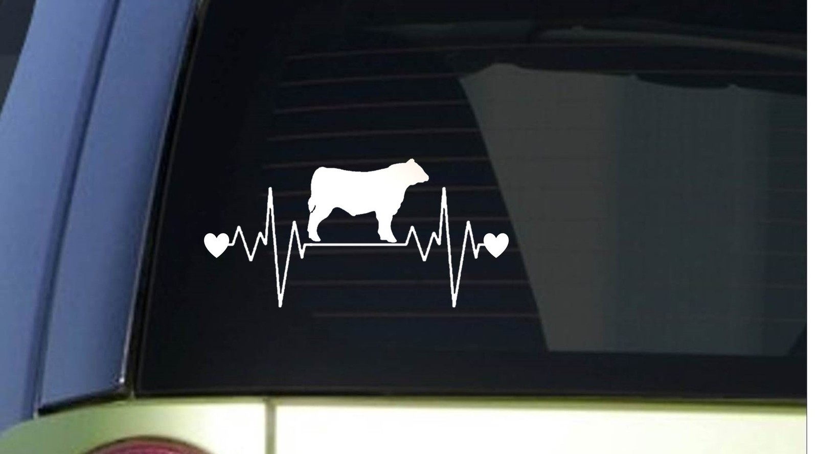 Cattle heartbeat lifeline *I192* 8″ wide Sticker decal angus bull