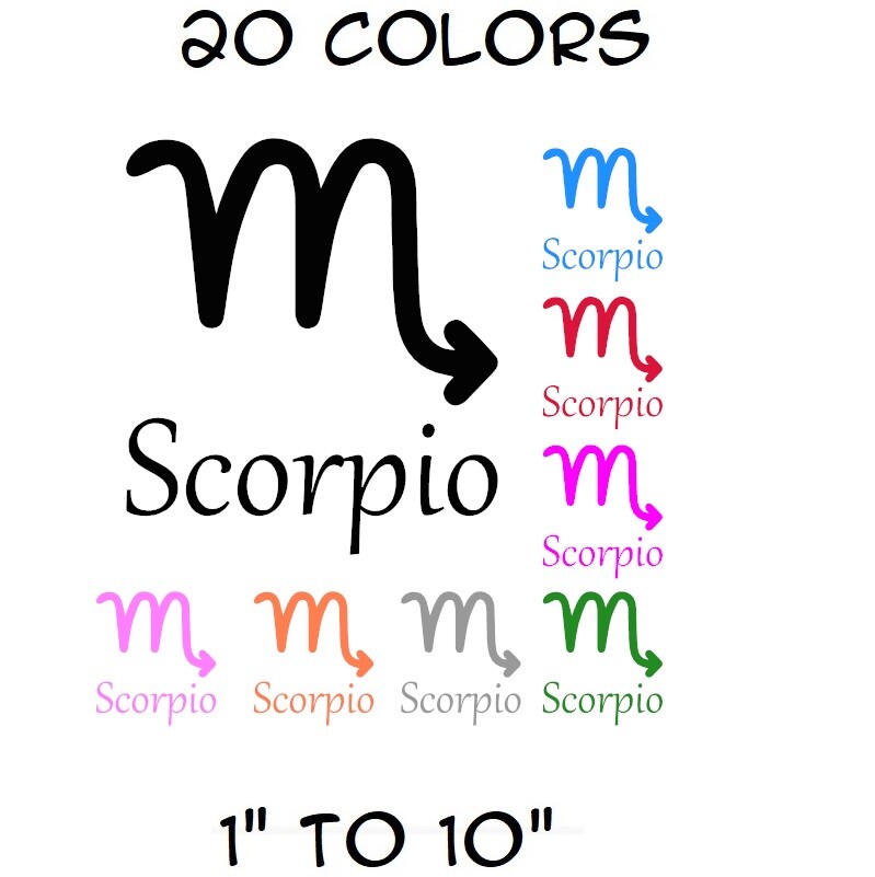 Scorpio Zodiac Symbol Vinyl Sticker Wall Laptop Window Bumper Yeti Car Decal