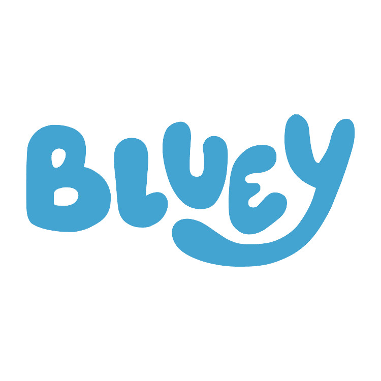 Bluey Logo 3.3″ x 1.6″ Die-Cut Permanent Vinyl Sticker Decal Oracal 651 Ice Blue