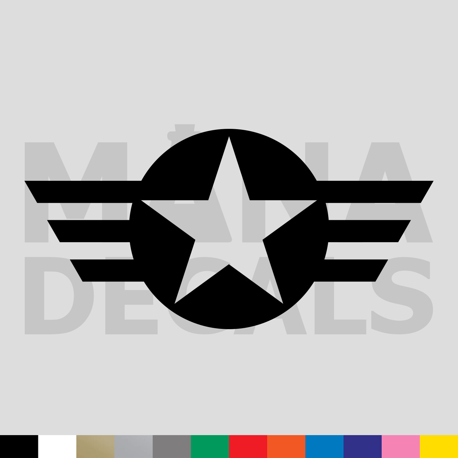Star Emblem Vinyl Die Cut Decal Sticker – Military Air Force Army