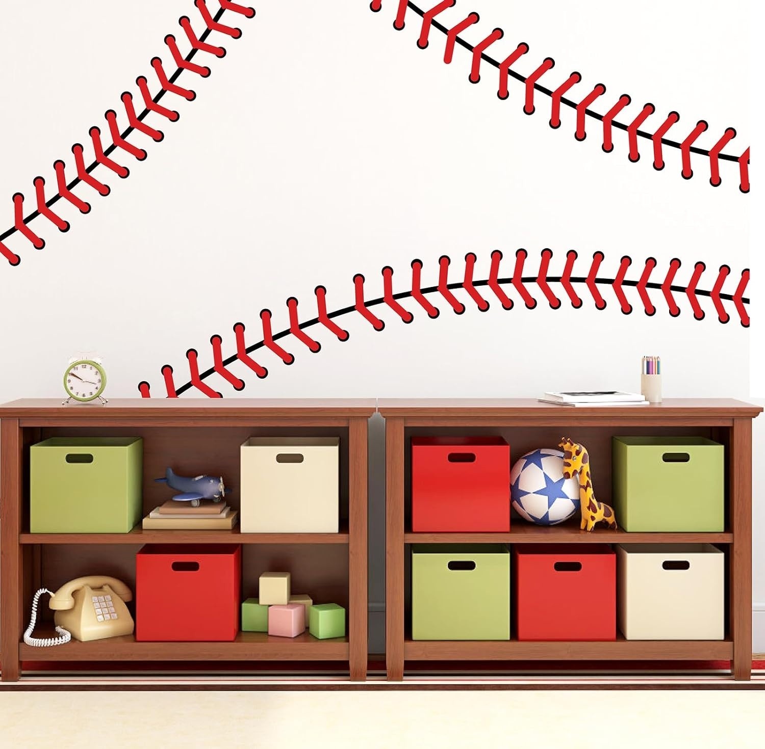 Giant Baseball Wall Decals 86 Inches Extra Large Baseball Stitches Decals Baseba