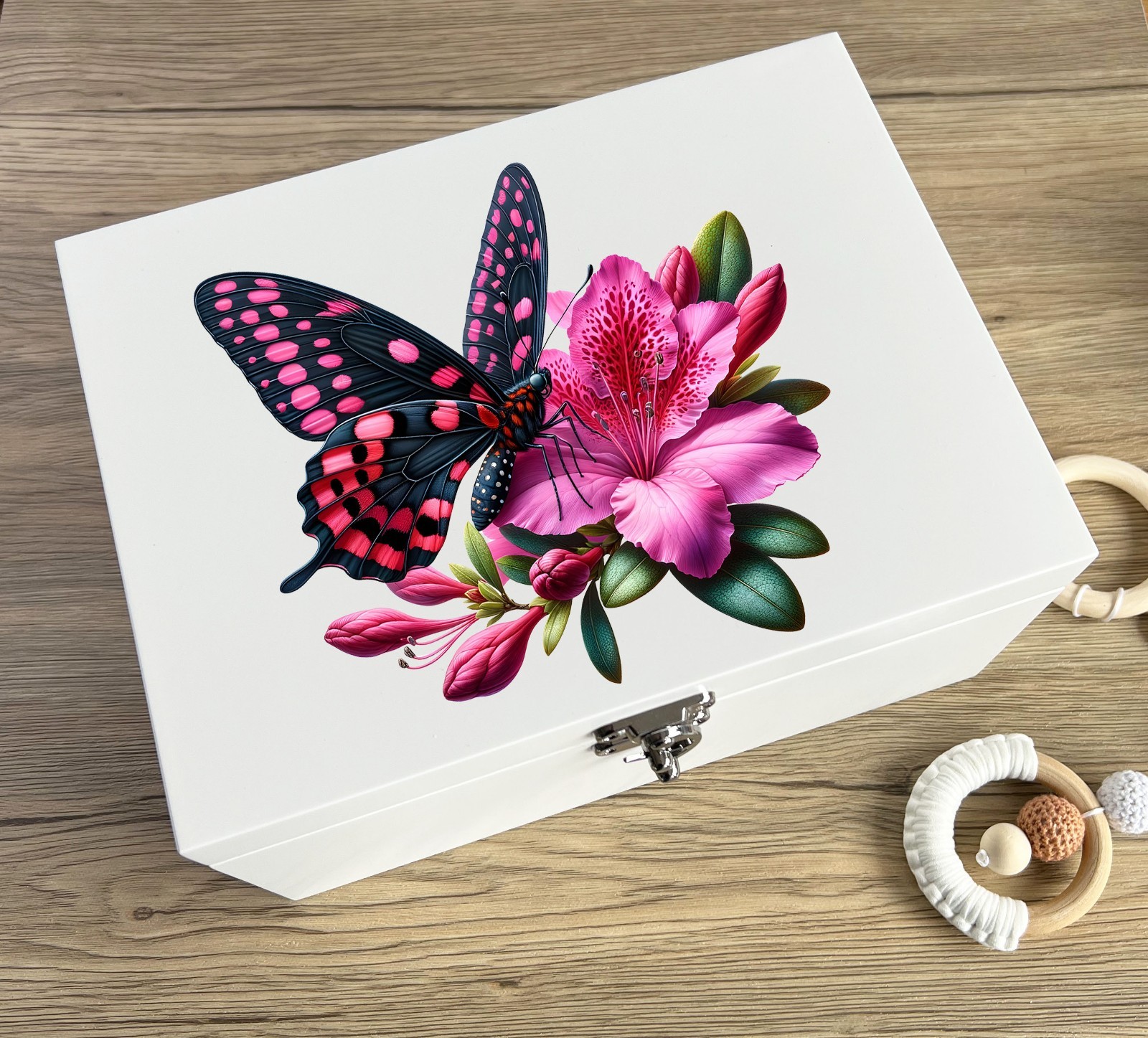 Pink and Black Butterfly UV DTF Transparent Sticker / Decal