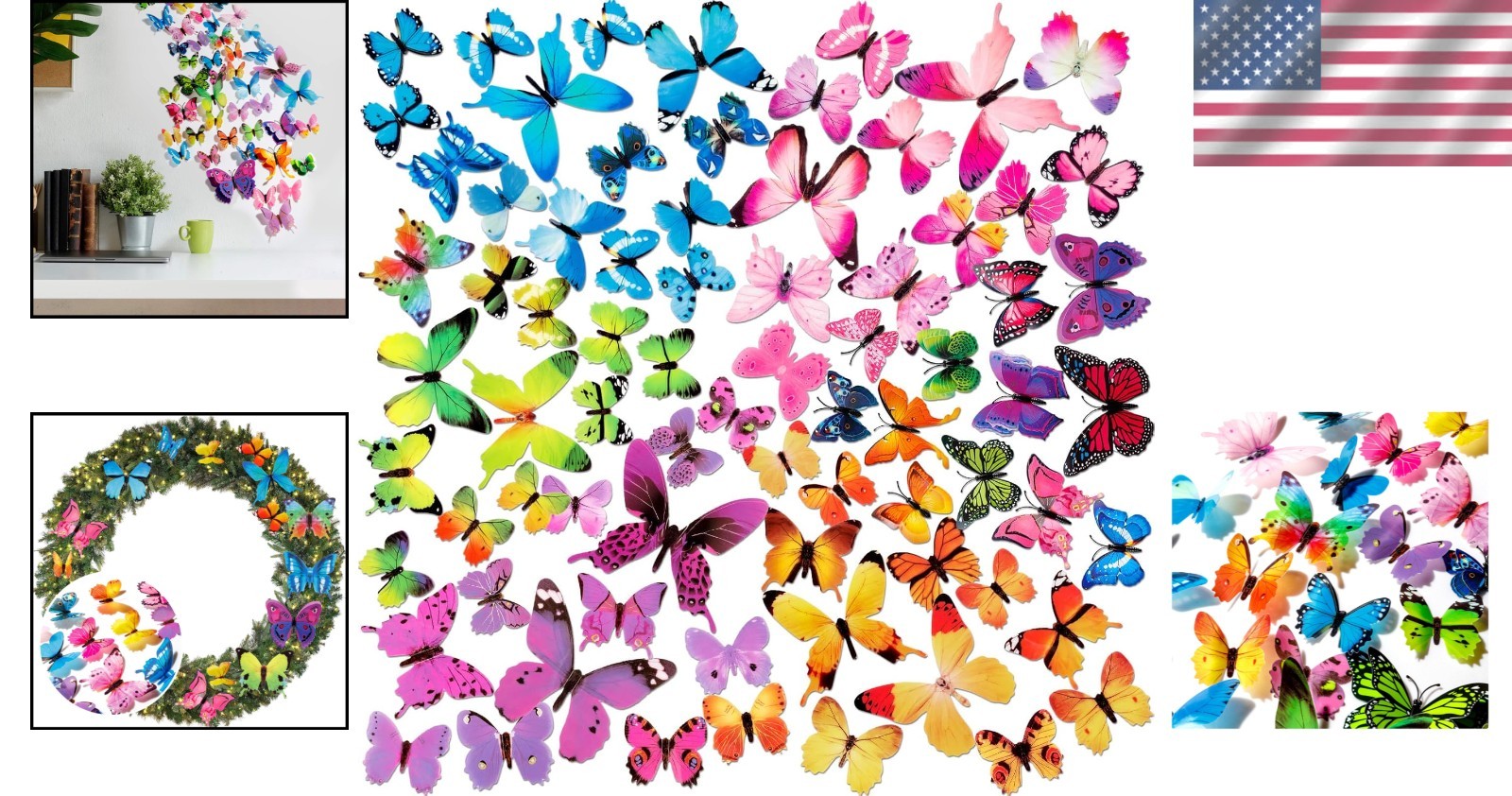 Colorful Butterfly Wall Stickers Set