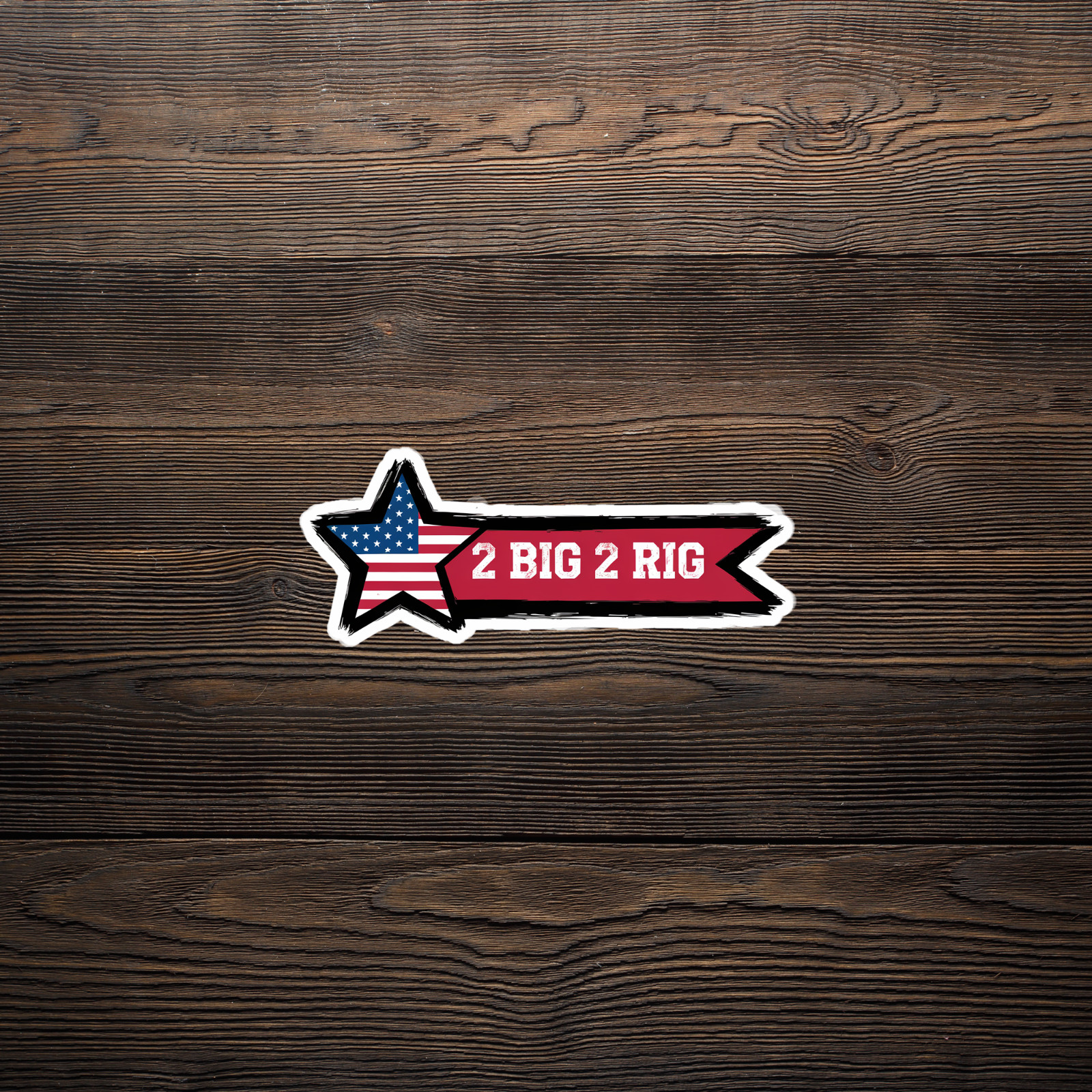 2 Big 2 Rig Patriotic Star USA Flag Sticker Decal for Truck or Car #1935