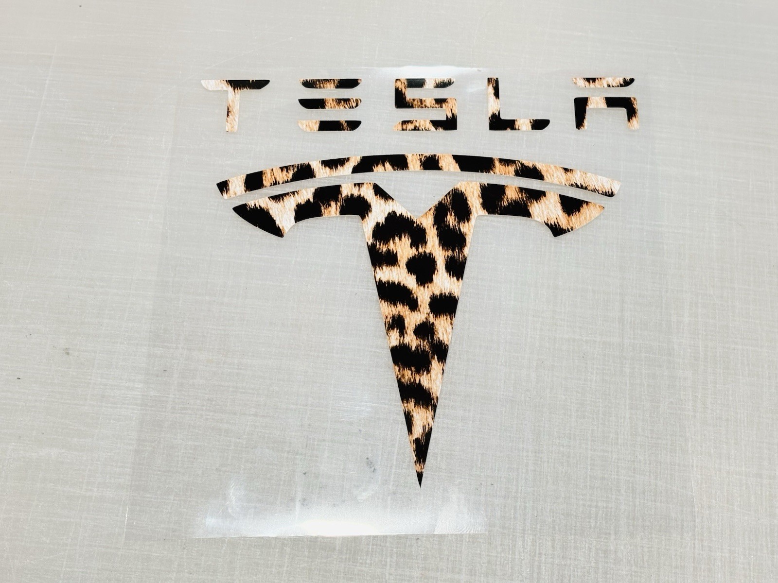 TESLA LEOPARD Print Vinyl Decal Many Sizes Gorgeous Animal Print “Sticker”