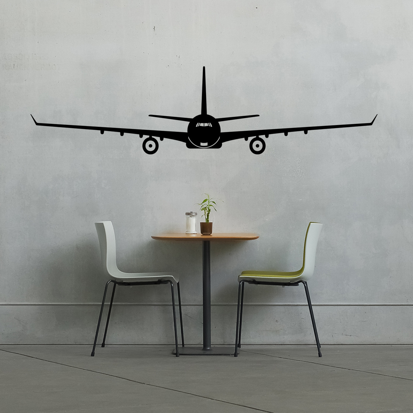 Windowed Airplane – Wall Vinyl Decal Sticker Family Kids Room Travel Flight Fun