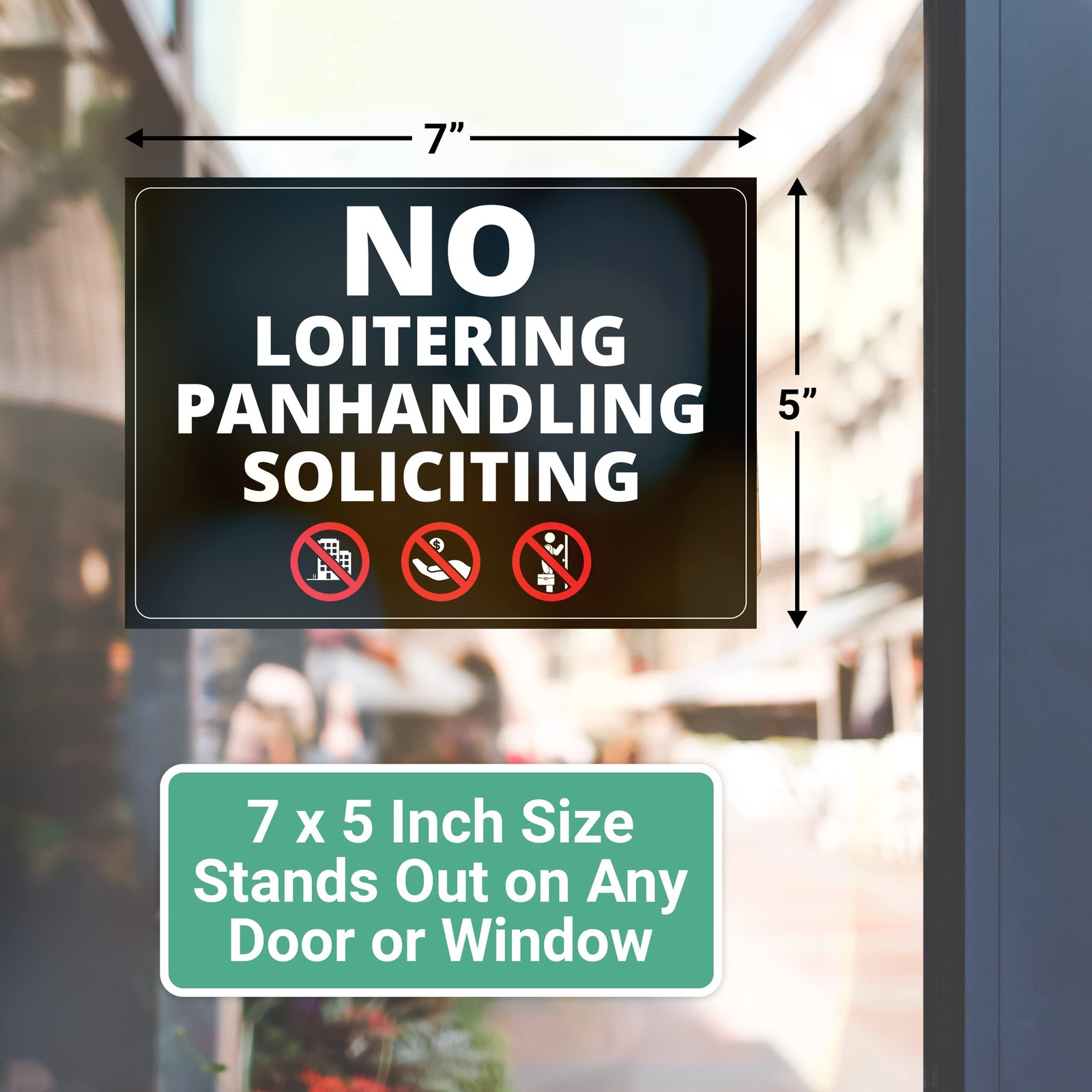 5×7 Inch Black All in One Signage Decal Strong Adhesive Waterproof Sticker