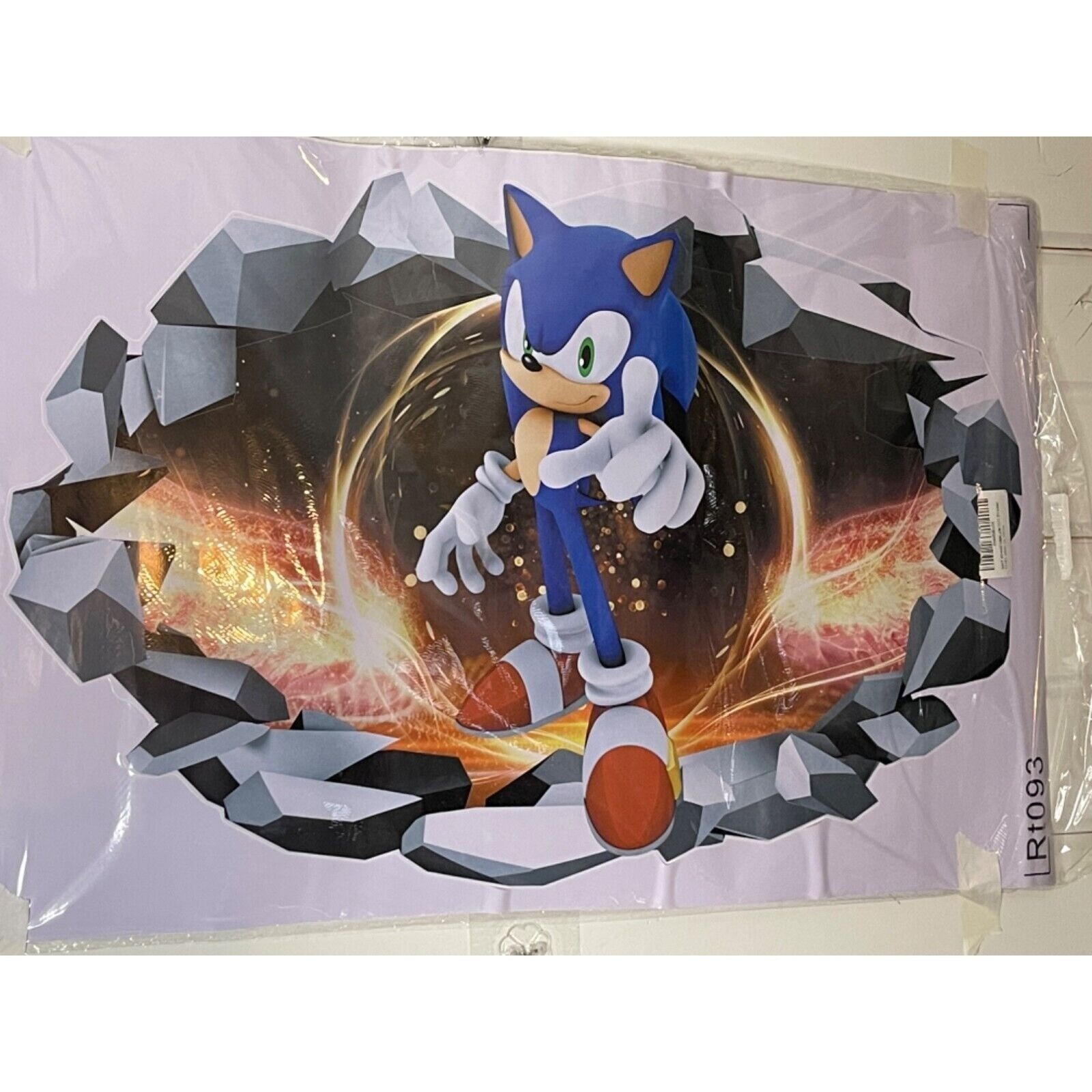 Sonic Wall Decal 3D Hole Art Children’s Cartoon Vinyl Wall Sticker for Nursery K