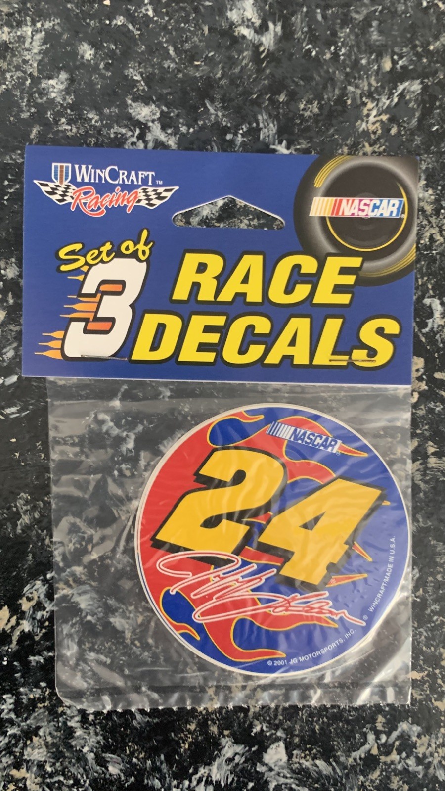 3 pack of New JEFF GORDON #24 2001 Wincraft 3″ Round Decal Stickers rare