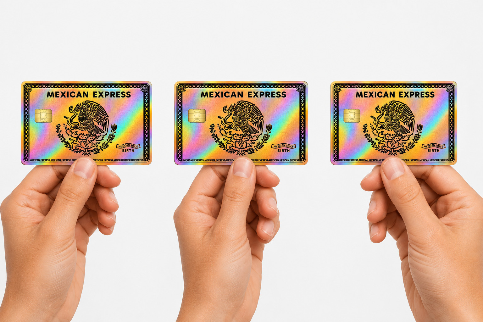 3 Pack Mexican Express Holographic Credit Card Skin Debit Sticker Decal Cover