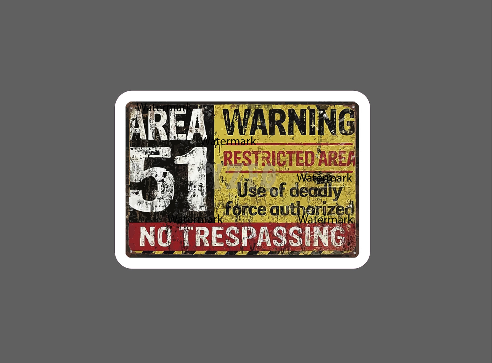 Area 51 Sticker Danger Warning Retro NEW – Buy Any 4 For $1.75 EACH Storewide!