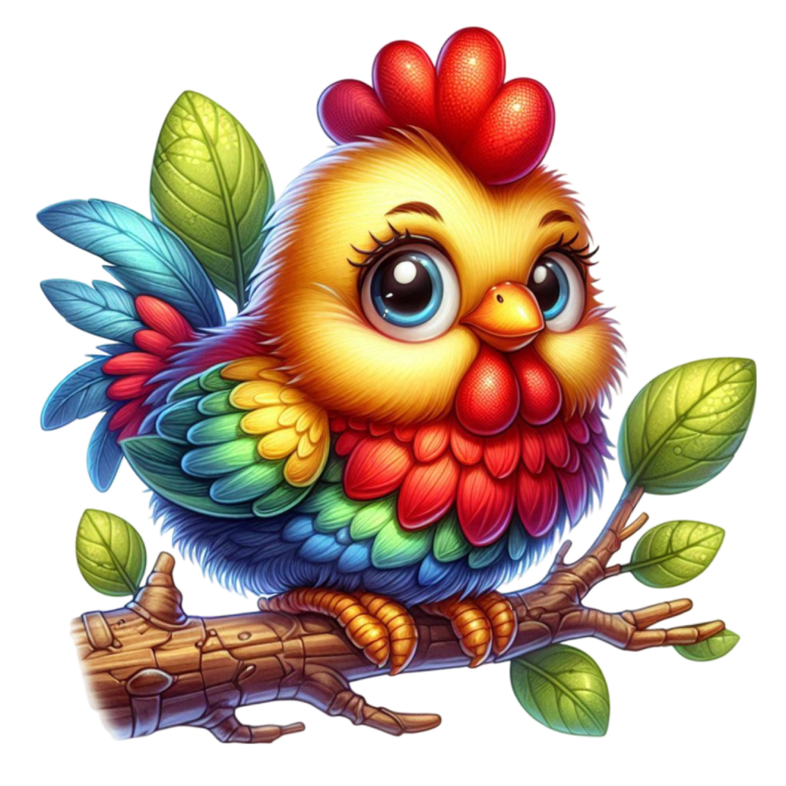 Wall Decal Sticker Colourful Chicken Wall Sticker 18X18cm Large