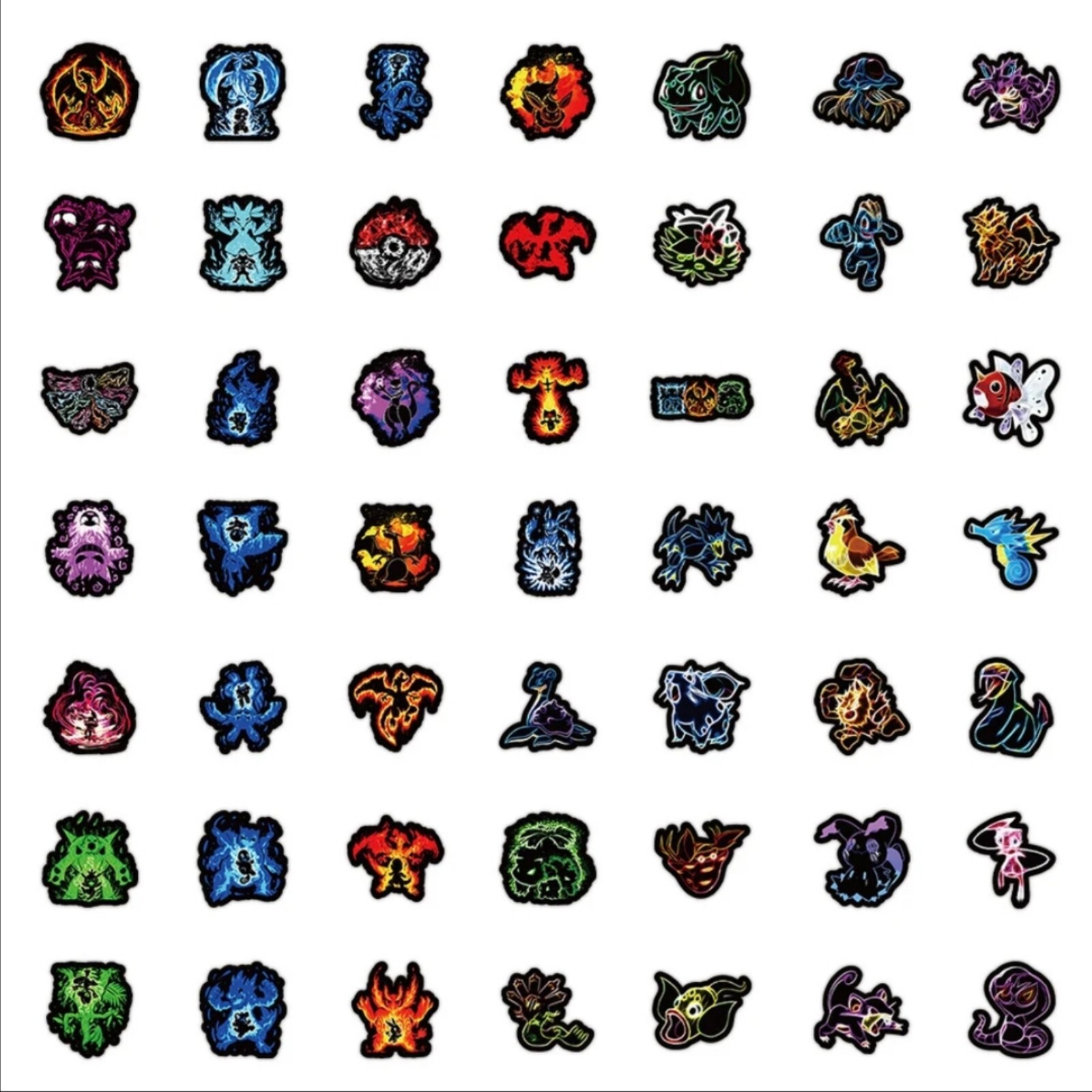 10 PCS Neon Pokémon Anime Animated Cartoons Stickers BRAND NEW