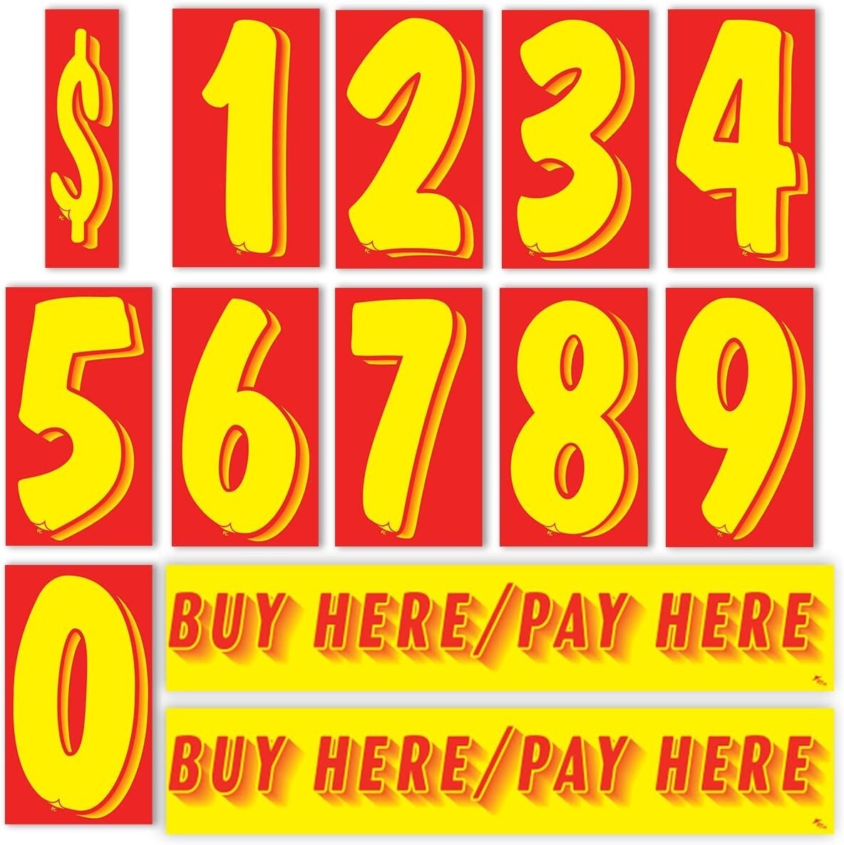 Vinyl Number and Slogans Decals Car Lot Windshield Pricing Stickers