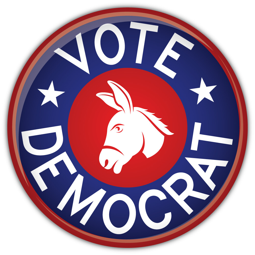 Vote Democrat USA Badge Politics Car Bumper Sticker Decal “SIZES”