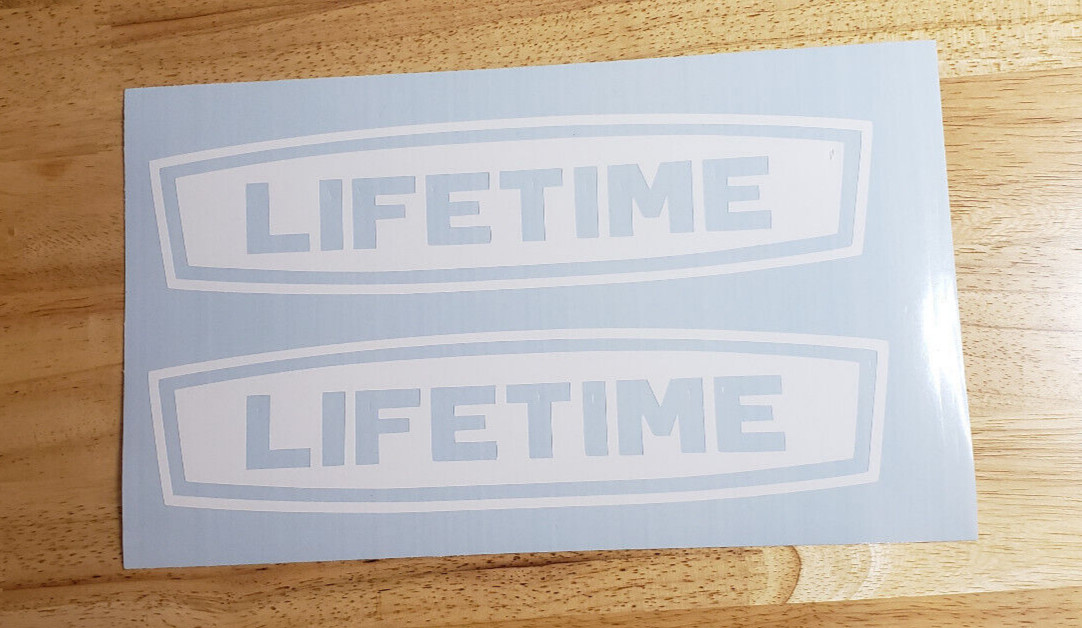 LIFETIME Decals Stickers Gloss White 10″ (2) Kayak Canoe Boat FAST USA