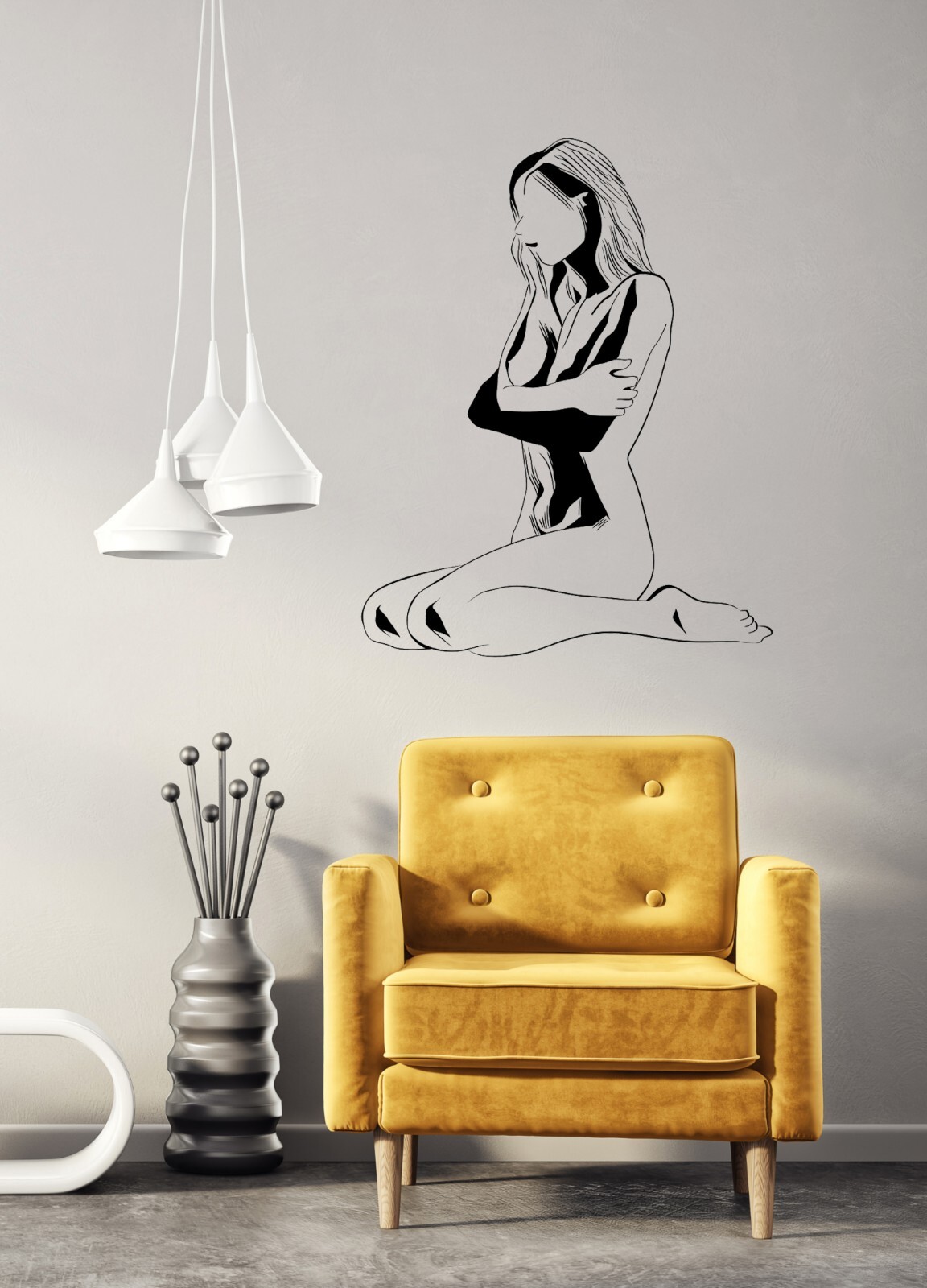 Sexy Beautiful Girl Body Decal Wall Removable Sticker Room Shower Décor AA005
