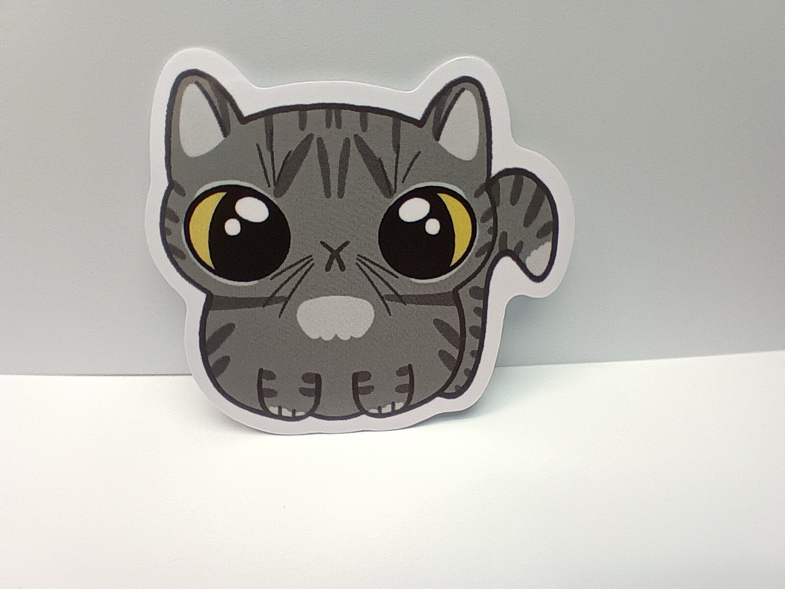 Gray Tabby kitty cat sticker