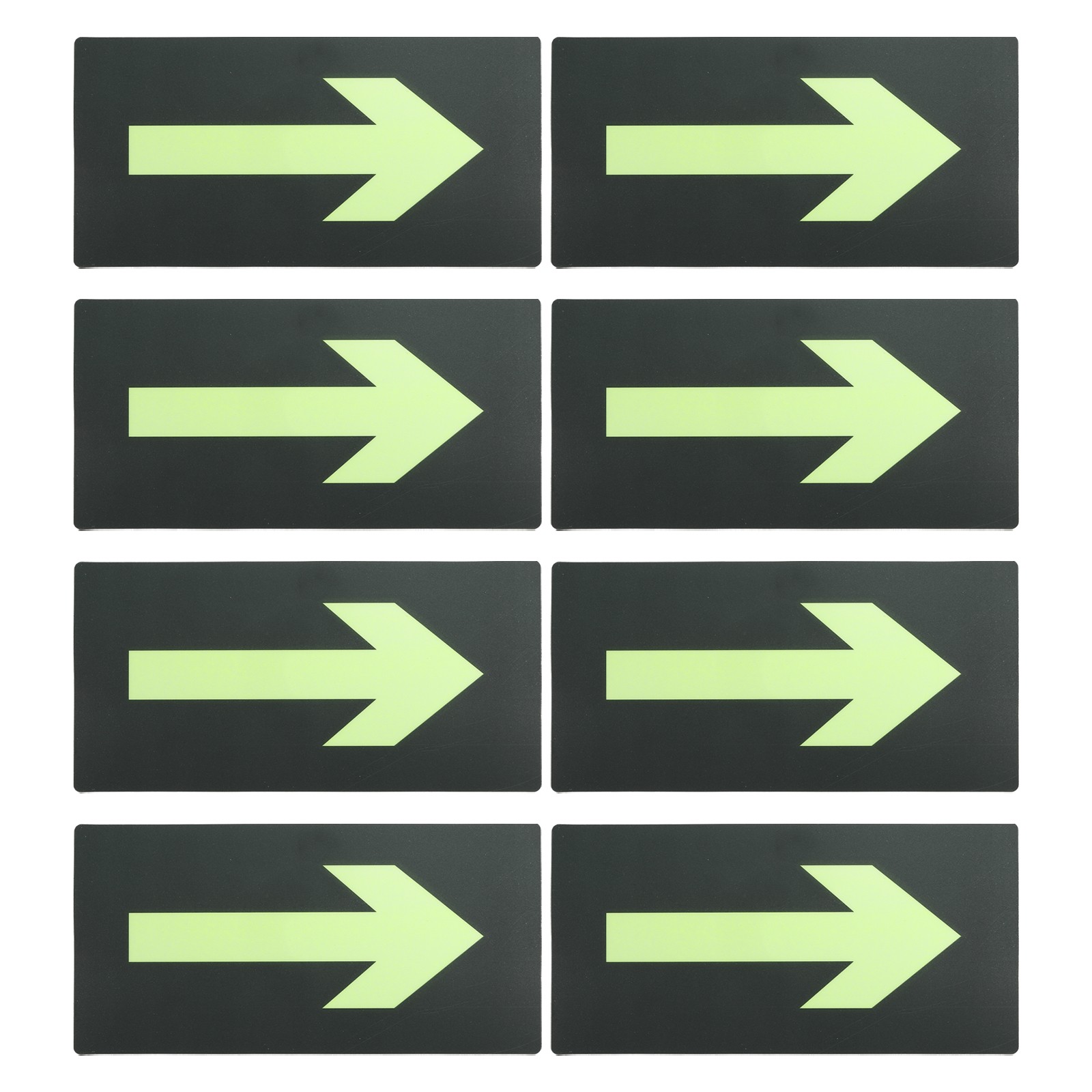 20Pcs 12 x 6 Inch Glowing Arrow Stickers, Straight Sign for Public Places, Green