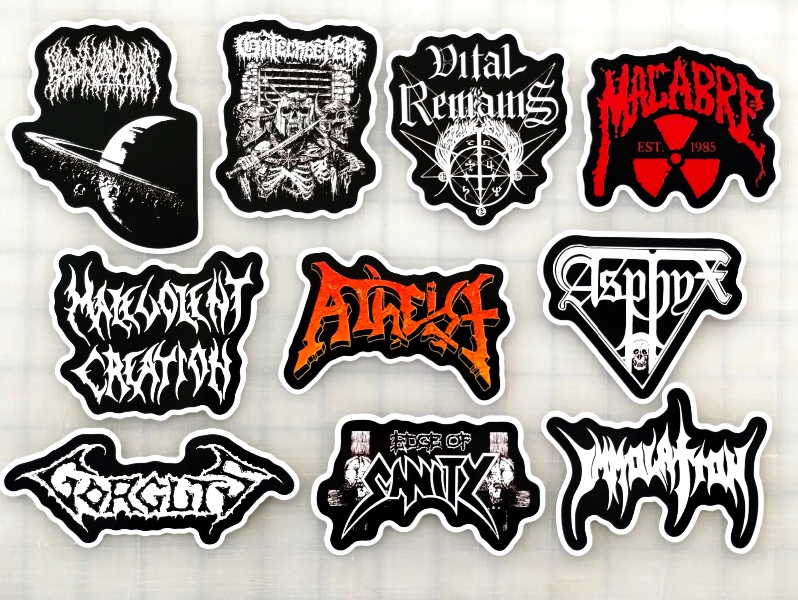 Death Metal Sticker Lot (10 Pack) SET 8 black extreme punk grindcore crust cvlt