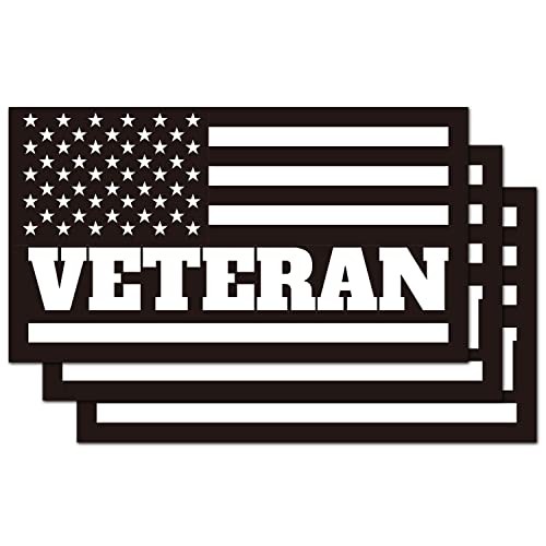 American Flag Veteran Car Magnet (3 Pack) – Reflective Waterproof Black