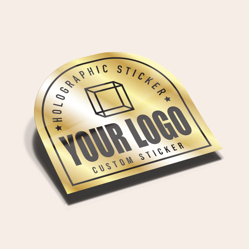 50/100/200/500 Custom Die Cut Gold Metallic Vinyl Stickers Personalized Decal