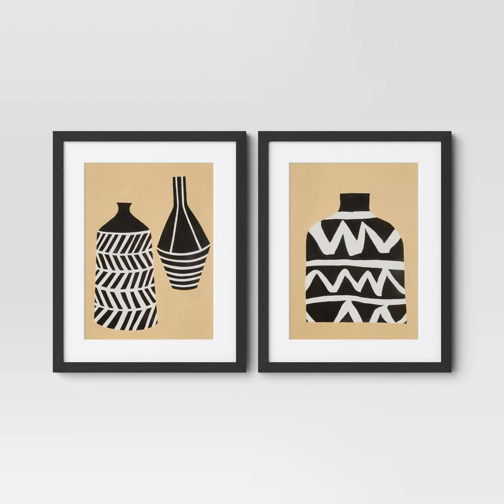 Threshold Poster Modern of 2 16″x20″ Set Vase I II Wall Art