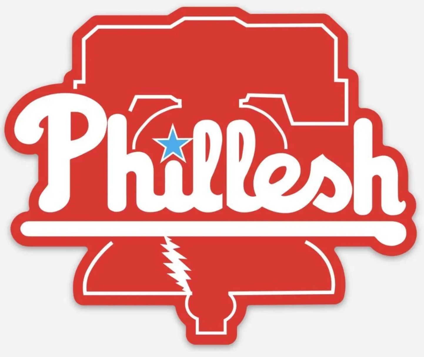 PHIL LESH Philadelphia Phillies Sticker *NEW* 3-1/2″ wide