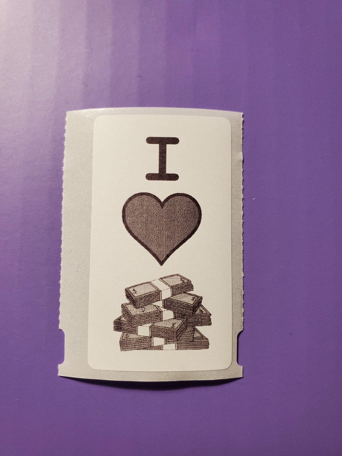 I ‘Heart’ Cash Money Bills Stickers Thermal Water Resistant – 25 pcs