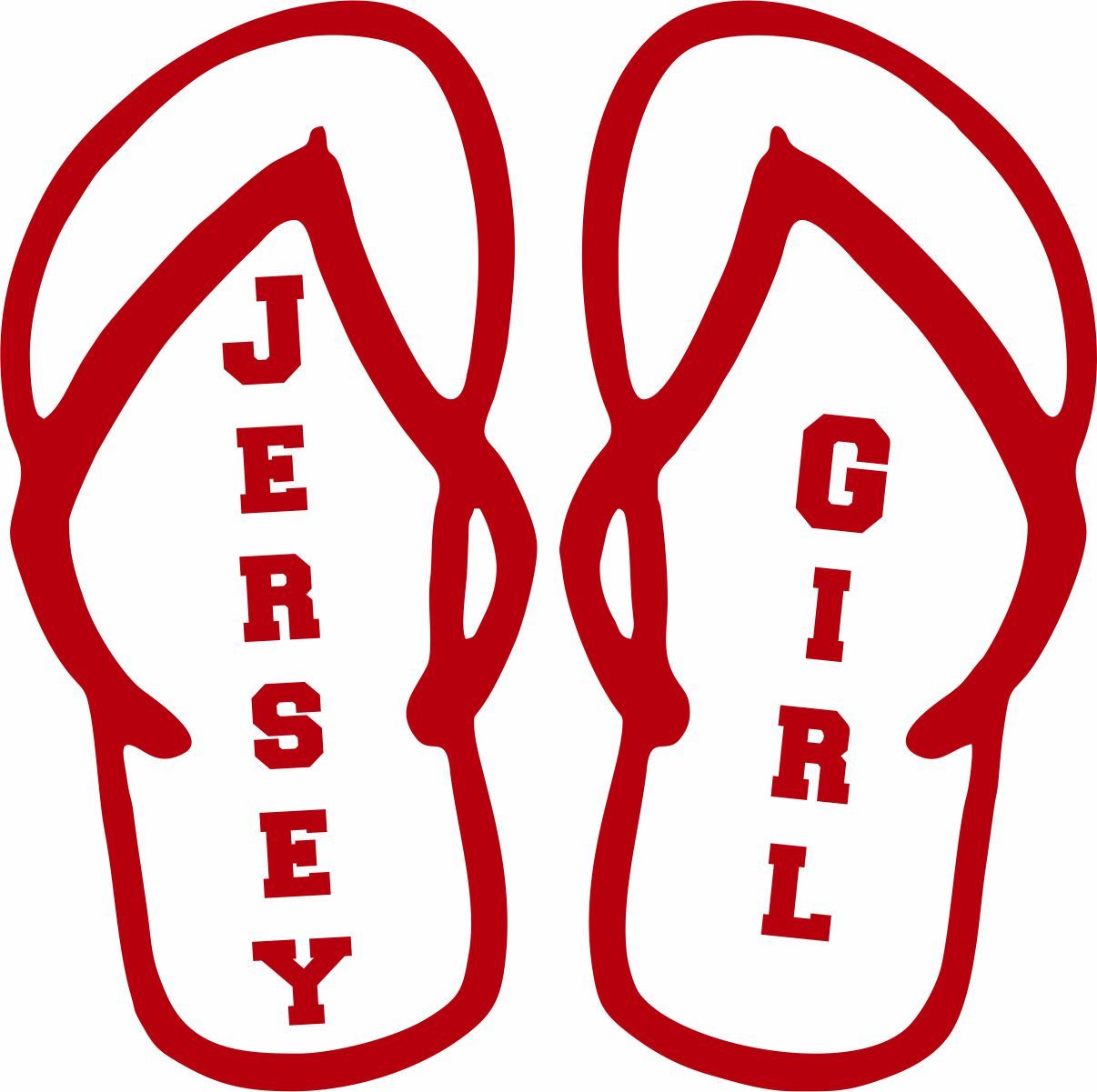 New Jersey Girl Flip Flops Sport Game Car Truck Laptop Vinyl Decal Sticker