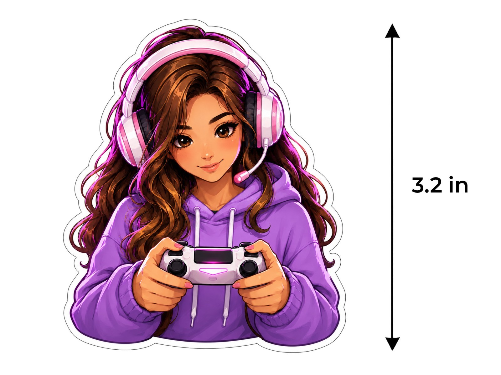 Gamer Girl Sticker Decal – Gamer Girl Controller Laptop Window Car 3.2″