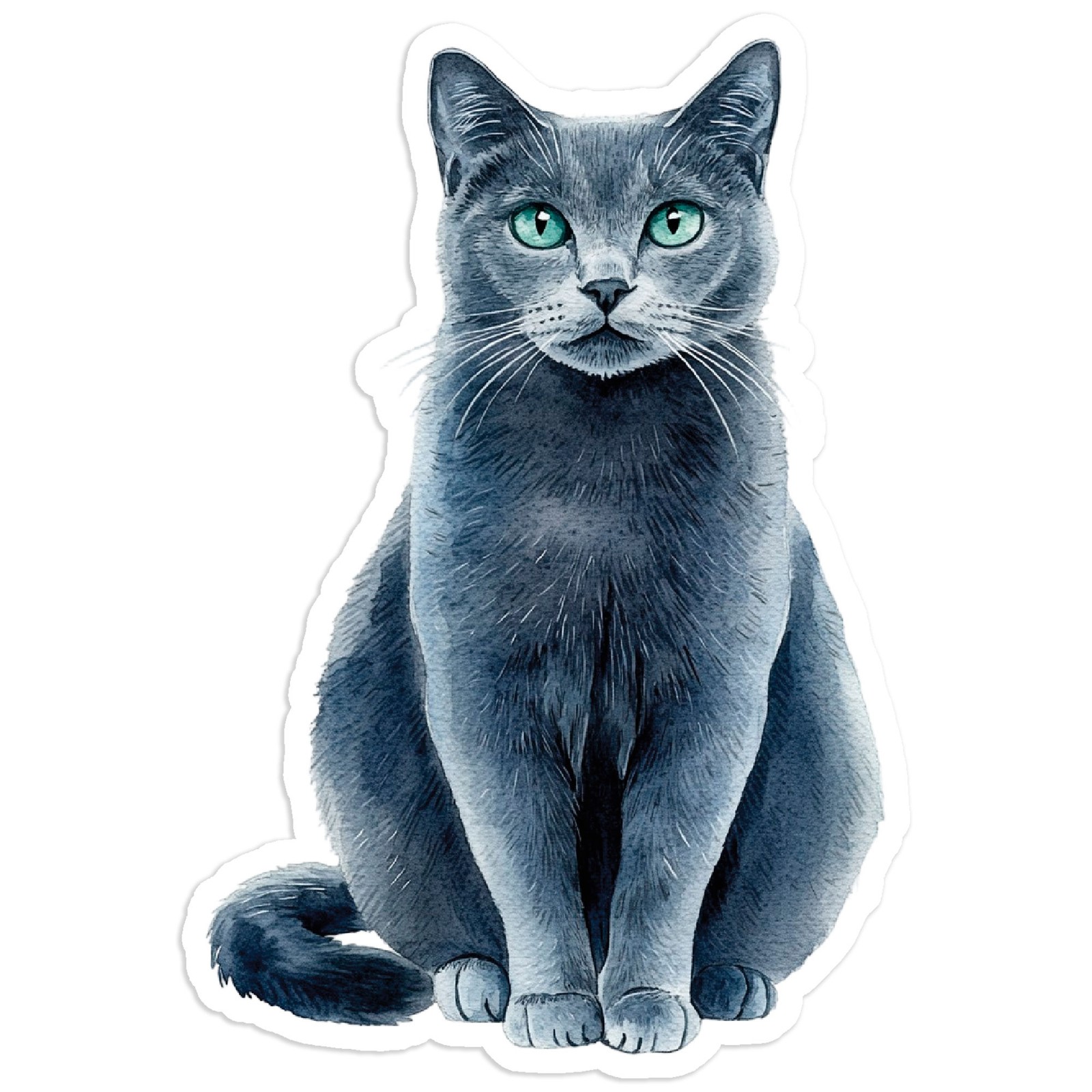 Short-Haired Gray Cat – Vinyl Decal Sticker – Car Window Laptop – #19