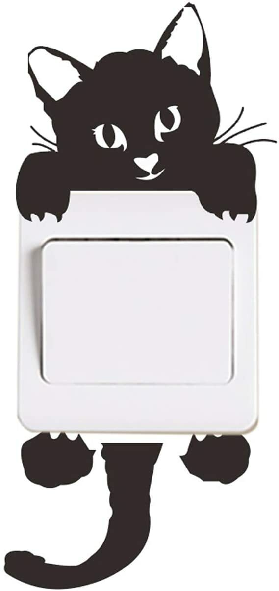 Cat Wall Stickers Light Switch Decor Decals Art Mural Baby Nursery Room Baby