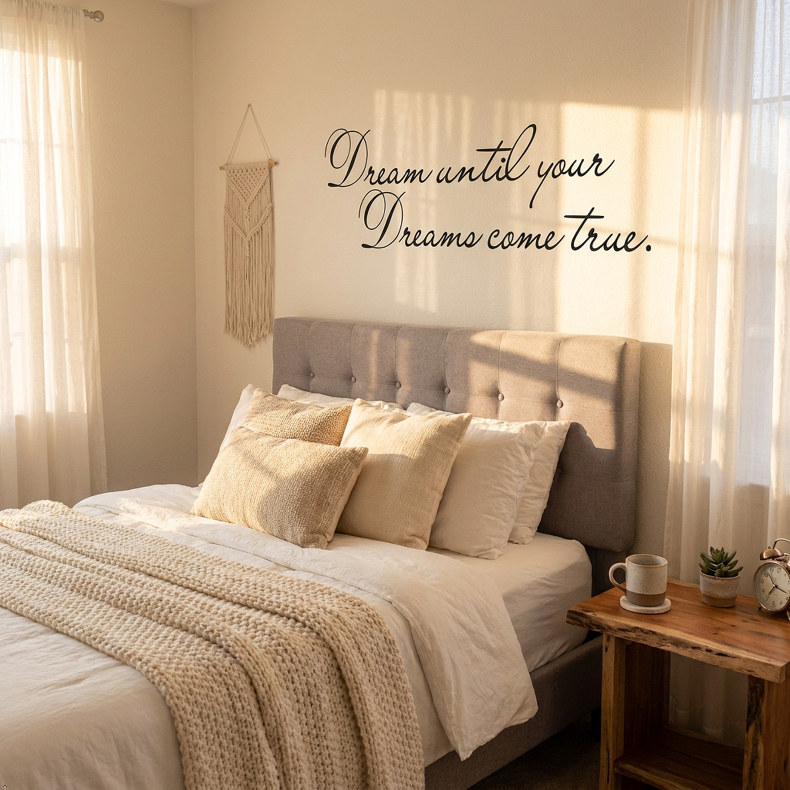 Dream Until Your Dreams Come True Quote Saying Wall Sticker Home Decal Decor