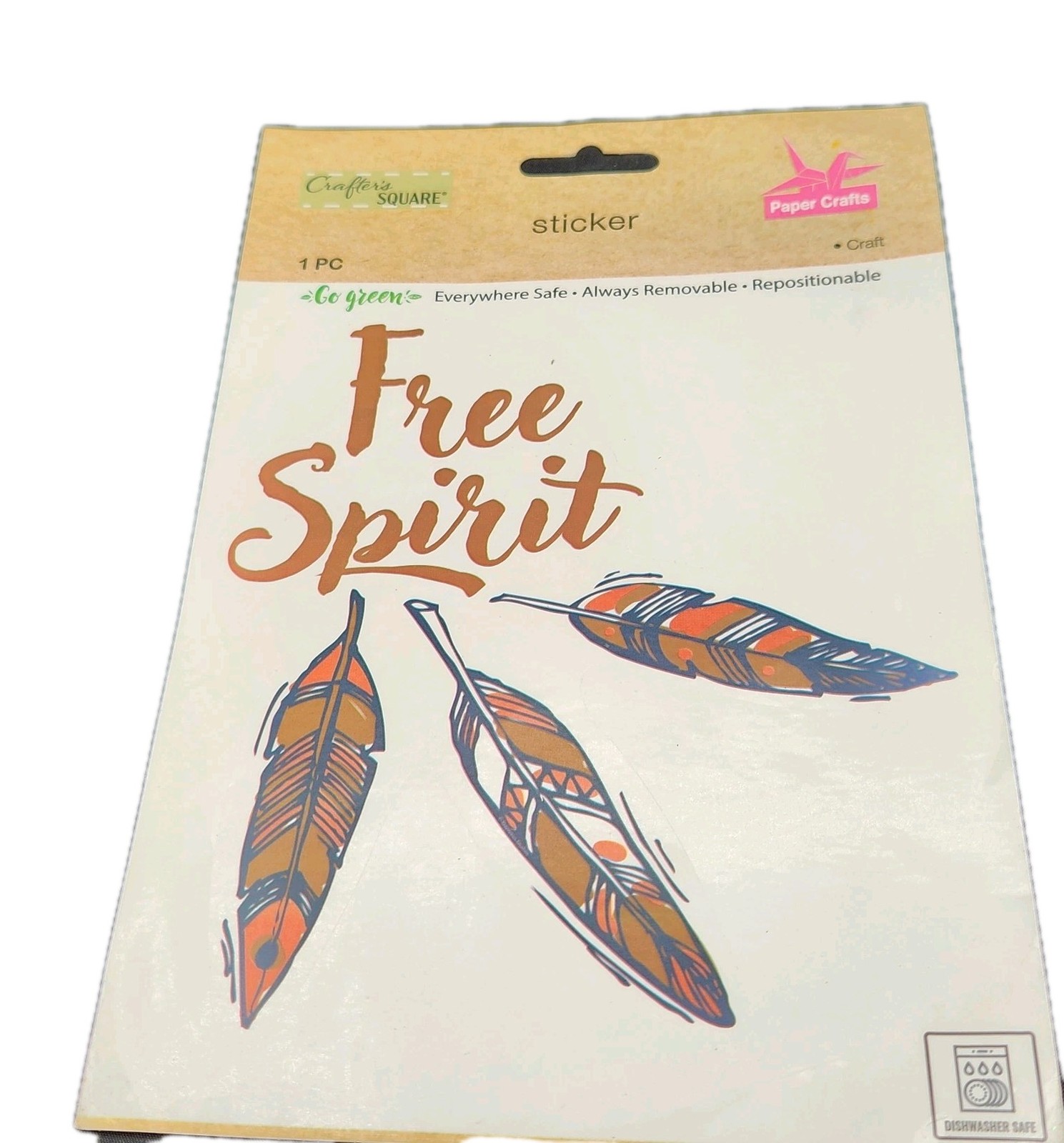 Crafter’s Square Free Spirit Feathers Sticker Removable Repositionable Craft