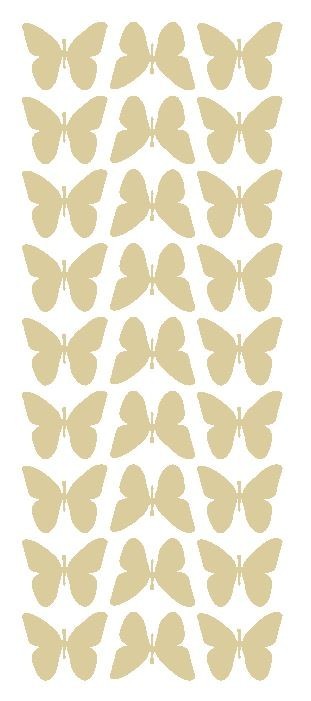 Beige Tan 1″ Butterfly Stickers BRIDAL SHOWER Wedding Envelope Seals Crafts