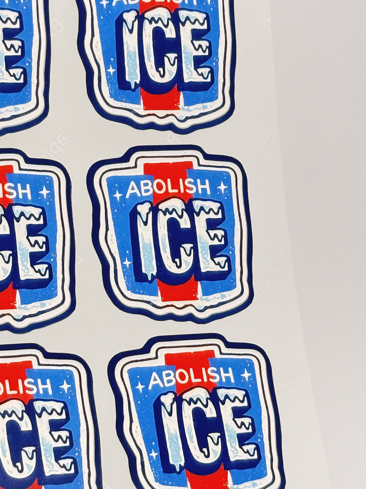 ABOLISH ICE Stickers 50 Pack Waterproof Vinyl Political Protest Decals