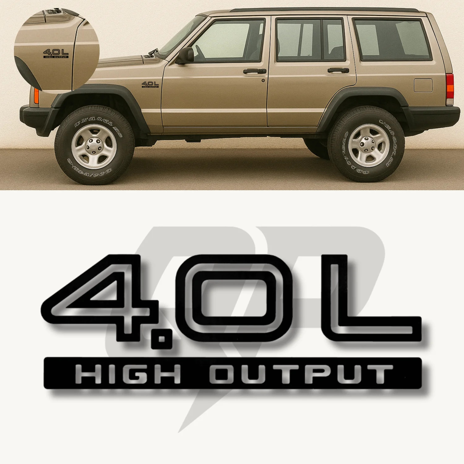 Aftermarket 1991–2006 Jeep XJ 4.0L High Output Decal – OEM Style Replacement Set
