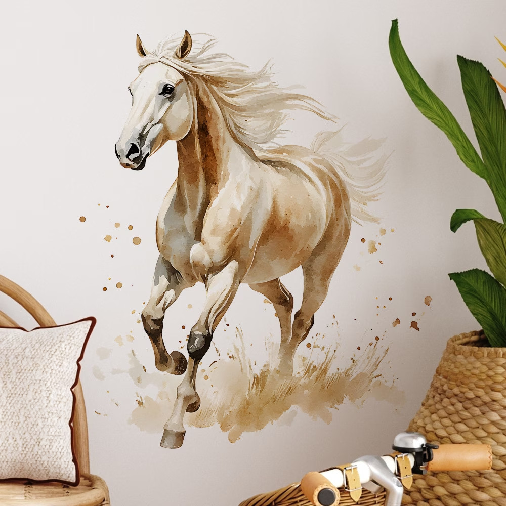 Animal Watercolor Galloping Horse Wall Sticker Home Decoration New Fashion