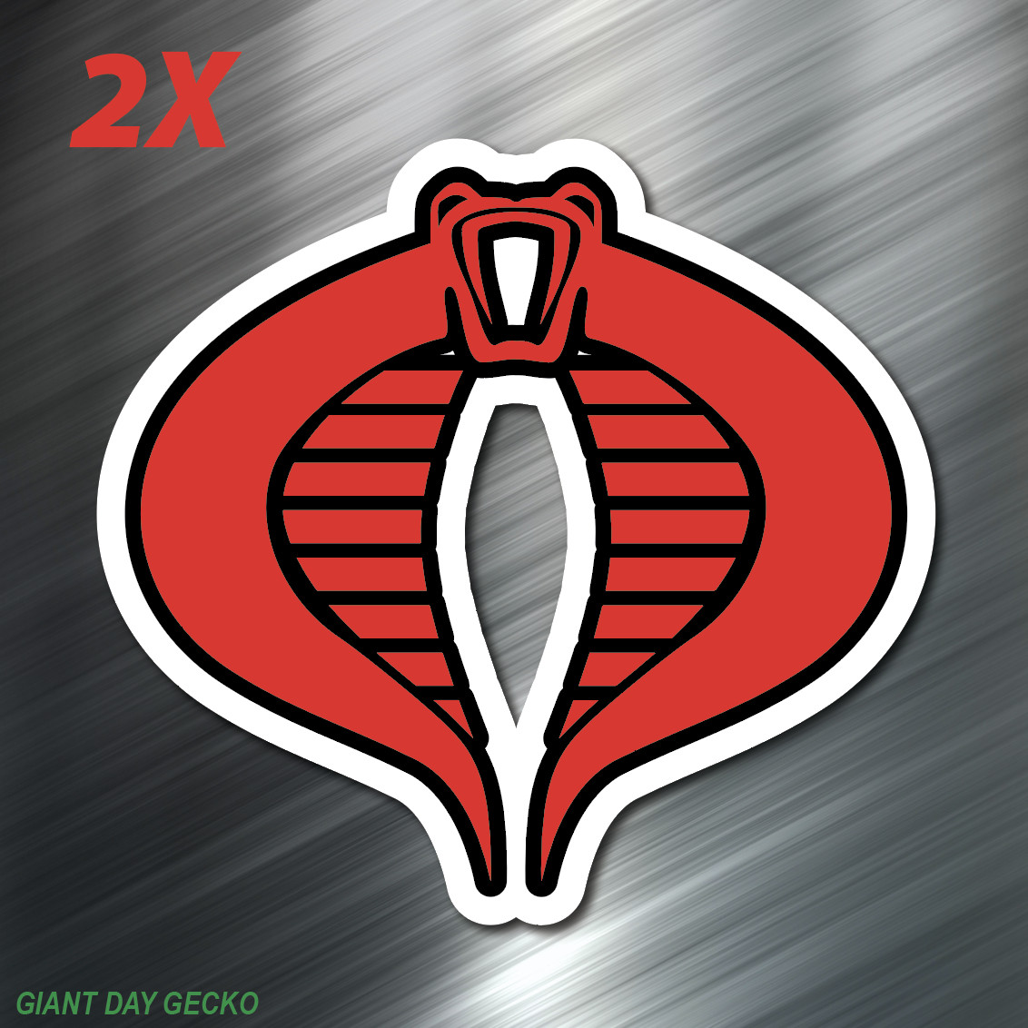 2X Two GI JOE Cobra Commander Snake car Laptop Wall Sticker Decal USA Stickers