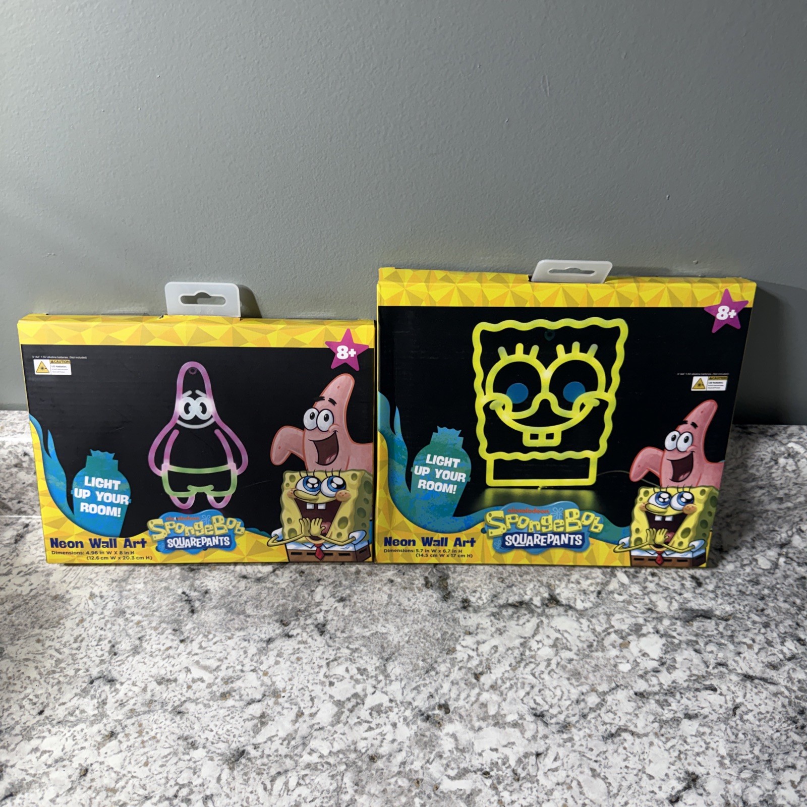 Set of 2 SpongeBob SquarePants and Patrick Neon Wall Art Nickelodeon (Brand New)