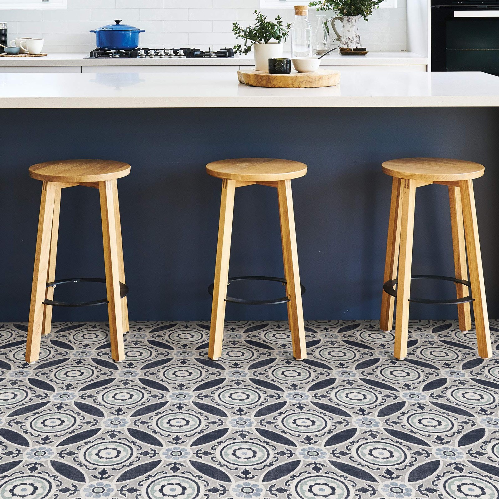 FloorPops FP2484 Sienna Peel & Stick Floor Tiles, 60″L x 24″W x 0.06″T, Gray